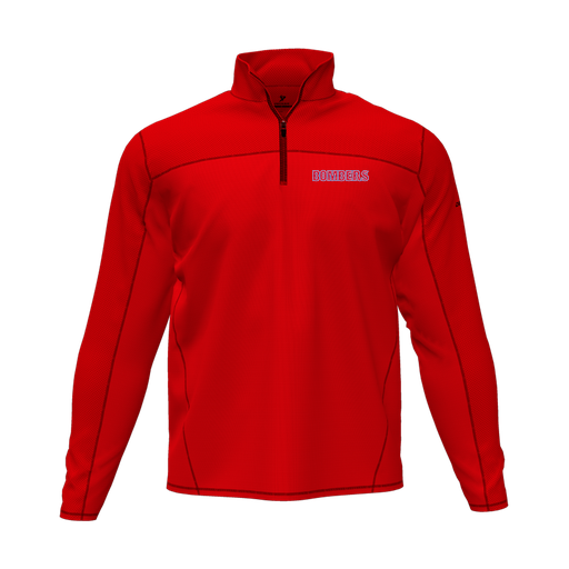 [CUS-DFW-QTRZ-PER-LSL-RED-AS-LOGO1] Quarter Zip Pullover (Adult S, Red, Logo 1)