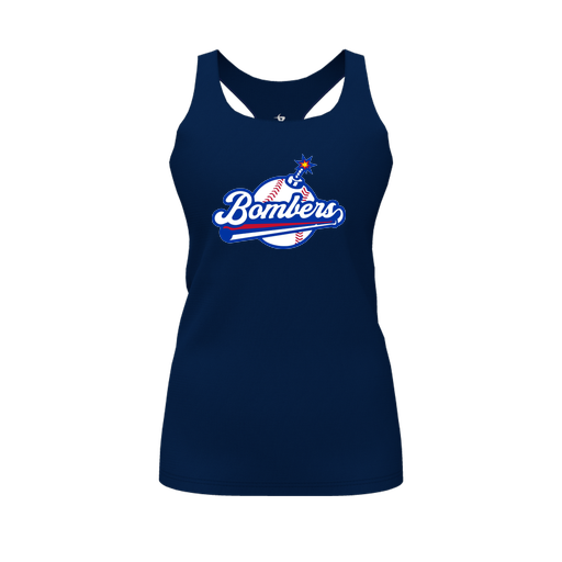 [CUS-DFW-RCBK-PER-NVY-FYS-LOGO2] Racerback Tank Top (Female Youth S, Navy, Logo 2)