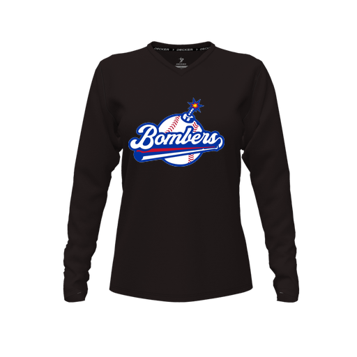 [CUS-DFW-TEES-CMF-VNK-LSL-BLK-FYXS-LOGO2] Decker Comfort T-Shirt (Female Youth XS, Black, V Neck, Logo 2, Long Sleeve)