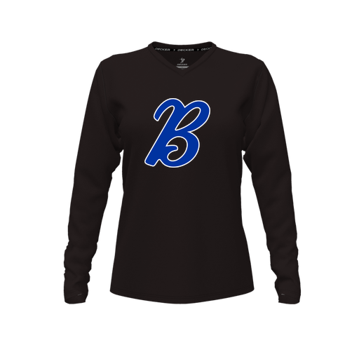 [CUS-DFW-TEES-CMF-VNK-LSL-BLK-FYXS-LOGO3] Decker Comfort T-Shirt (Female Youth XS, Black, V Neck, Logo 3, Long Sleeve)