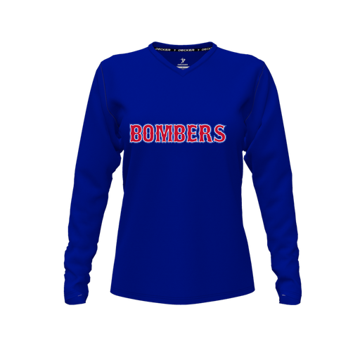 [CUS-DFW-TEES-CMF-VNK-LSL-RYL-FYXS-LOGO1] Comfort T-Shirt (Female Youth XS, Royal, V Neck, Logo 1, Long Sleeve)