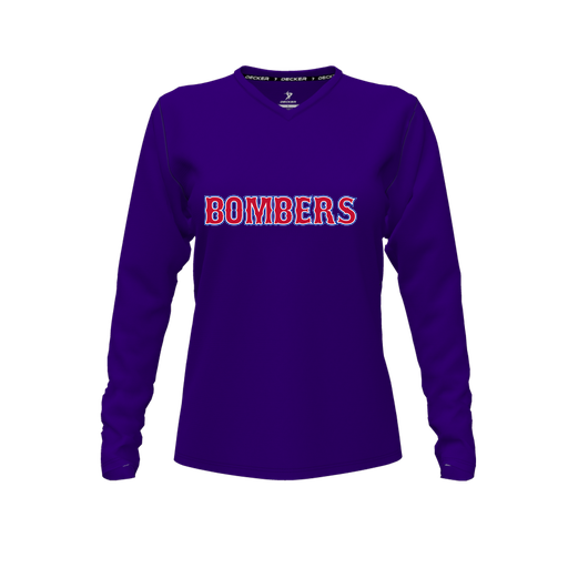 [CUS-DFW-TEES-CMF-VNK-LSL-PUR-FYXS-LOGO1] Comfort T-Shirt (Female Youth XS, Purple, V Neck, Logo 1, Long Sleeve)