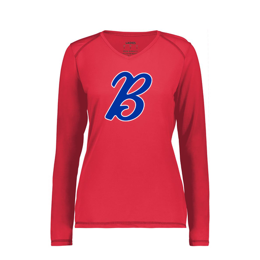[6847.083.XS-LOGO3] Women's SoftTouch Long Sleeve (Female Adult XS, Red, Logo 3)