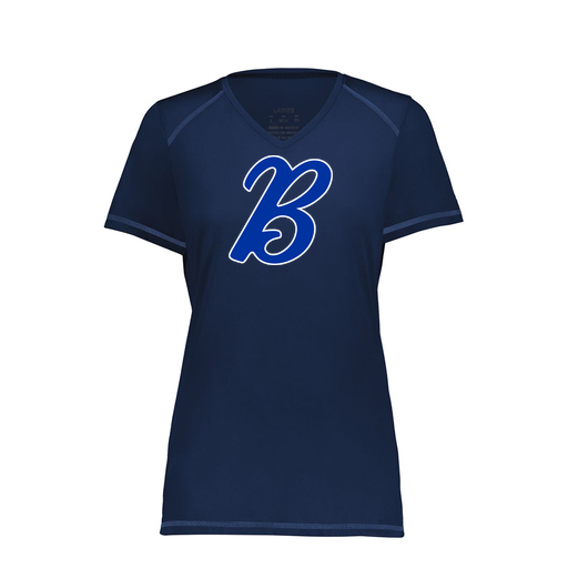 [6844.065.XS-LOGO3] Women's SoftTouch Short Sleeve (Female Adult XS, Navy, Logo 3)