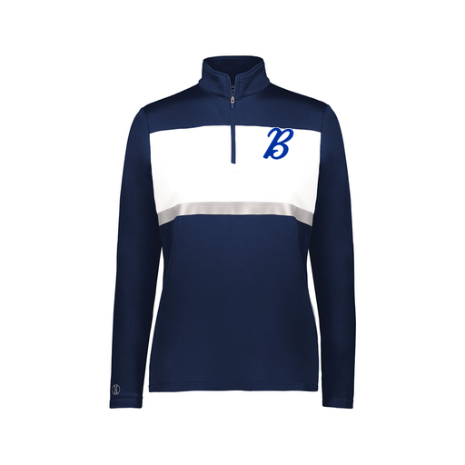 [222791.301.XS-LOGO3] Ladies Bold 1/4 Zip Pullover (Female Adult XS, Navy, Logo 3)