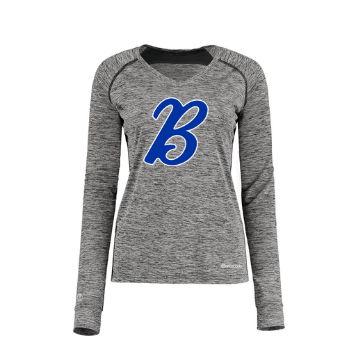 [222770.K94.XS-LOGO3] Ladies Electric Long Sleeve Shirt (Female Adult XS, Black, Logo 3)