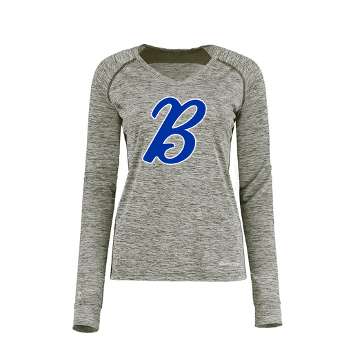 [222770.K94.XS-LOGO3] Ladies Electric Long Sleeve Shirt (Female Adult XS, Gray, Logo 3)