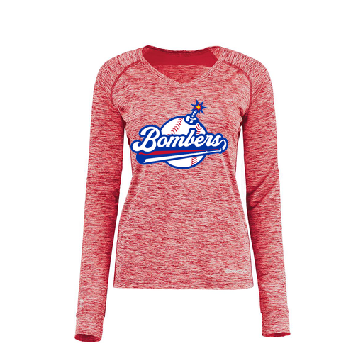 [222770.T20.XS-LOGO2] Ladies Electric Long Sleeve Shirt (Female Adult XS, Red, Logo 2)