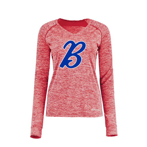 [222770.T20.XS-LOGO3] Ladies Electric Long Sleeve Shirt (Female Adult XS, Red, Logo 3)