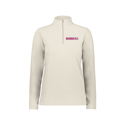 [6864.53T.XS-LOGO1] Ladies MicroFleece 1/4 Zip Pullover (Female Adult XS, White, Logo 1)