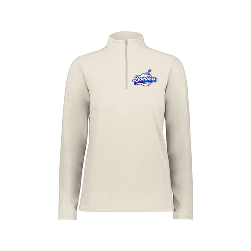 [6864.53T.XS-LOGO2] Ladies MicroFleece 1/4 Zip Pullover (Female Adult XS, White, Logo 2)
