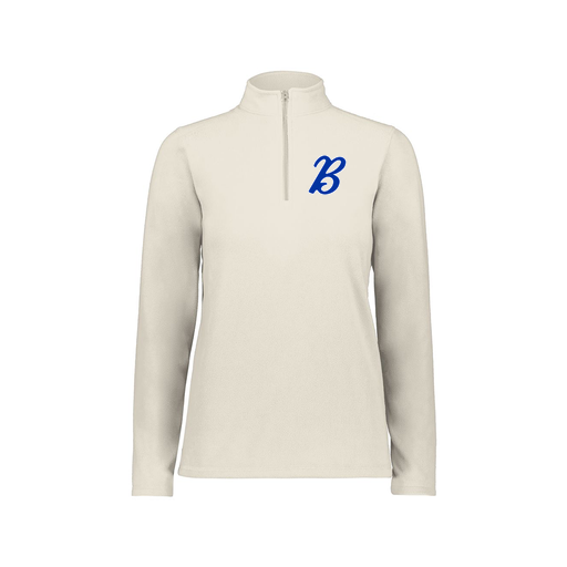 [6864.53T.XS-LOGO3] Ladies MicroFleece 1/4 Zip Pullover (Female Adult XS, White, Logo 3)