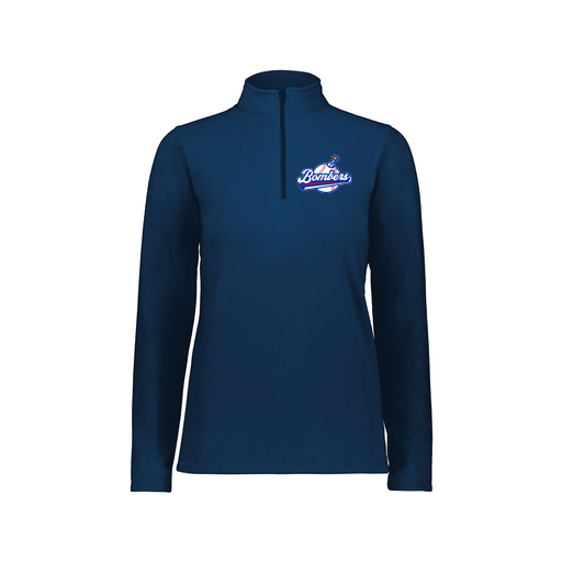 [6864.065.XS-LOGO2] Ladies MicroFleece 1/4 Zip Pullover (Female Adult XS, Navy, Logo 2)