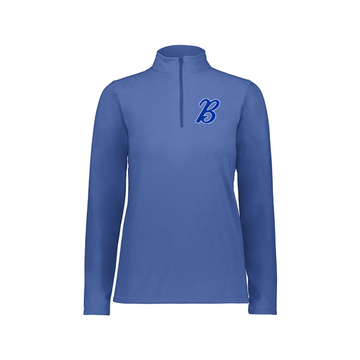 [6864.060.XS-LOGO3] Ladies MicroFleece 1/4 Zip Pullover (Female Adult XS, Royal, Logo 3)