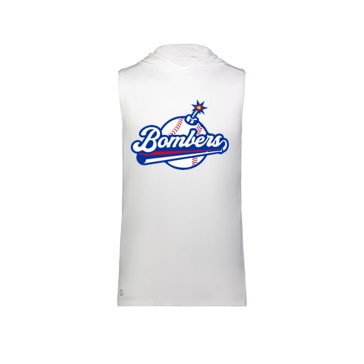 [222590.005.XS-LOGO2] Men's CoolDry Sleeveless Hoodie (Adult XS, White, Logo 2)