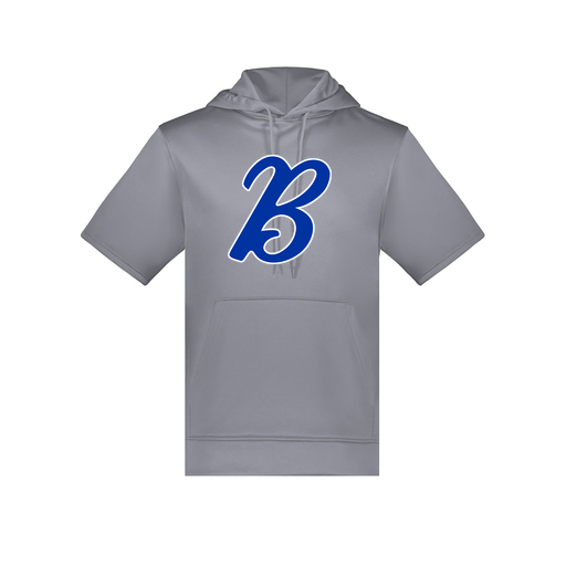 [6871.059.S-LOGO3] Men's Dri Fit Short Sleeve Hoodie (Adult S, Gray, Logo 3)