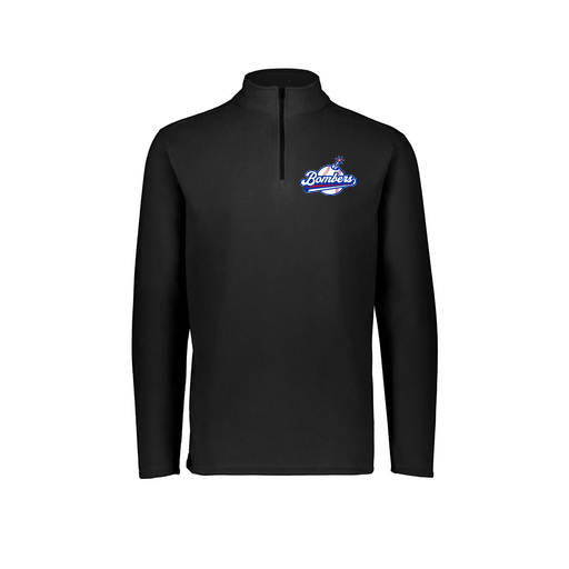 [6863.080.XS-LOGO2] Men's MicroFleece 1/4 Zip Pullover (Adult XS, Black, Logo 2)