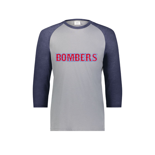 [6879.29V.S-LOGO1] Men's Vintage 3/4 Sleeve T-Shirt (Adult S, Navy, Logo 1)