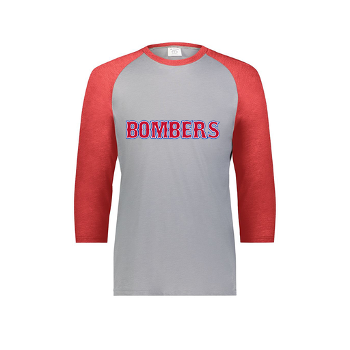 [6879.27V.S-LOGO1] Men's Vintage 3/4 Sleeve T-Shirt (Adult S, Red, Logo 1)