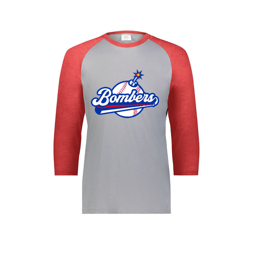 [6879.27V.S-LOGO2] Men's Vintage 3/4 Sleeve T-Shirt (Adult S, Red, Logo 2)