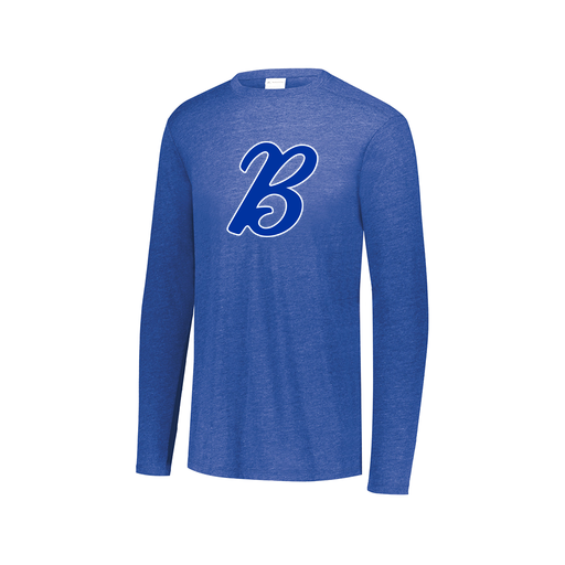 [FTLCUBRY-AXS-LOGO3] Decker Men's Tri-Blend T-Shirt - Long Sleeve (Adult XS, Royal, Logo 3)