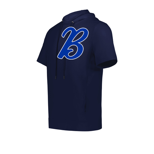 [222505.065.S-LOGO3] Men's Venturs Soft Knit Short Sleeve Hoodie (Adult S, Navy, Logo 3)
