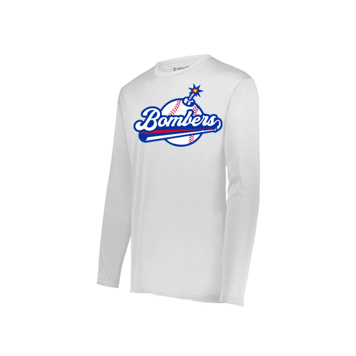 [222823.005.S-LOGO2] Youth LS Smooth Sport Shirt (Youth S, White, Logo 2)