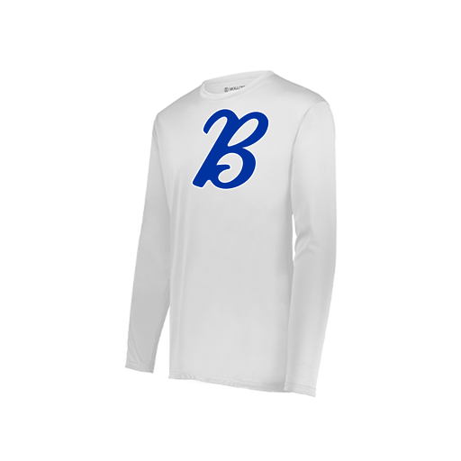 [222823.005.S-LOGO3] Youth LS Smooth Sport Shirt (Youth S, White, Logo 3)