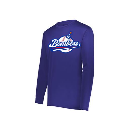 [222823.747.S-LOGO2] Youth LS Smooth Sport Shirt (Youth S, Purple, Logo 2)