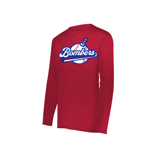 [222823.083.S-LOGO2] Youth LS Smooth Sport Shirt (Youth S, Red, Logo 2)