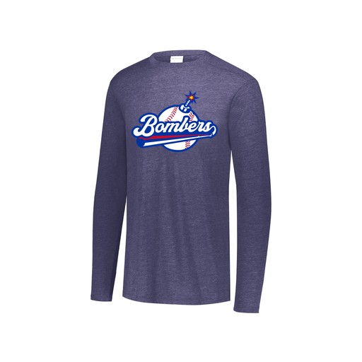 [3076.72N.S-LOGO2] Youth LS Ultra-blend T-Shirt (Youth S, Navy, Logo 2)