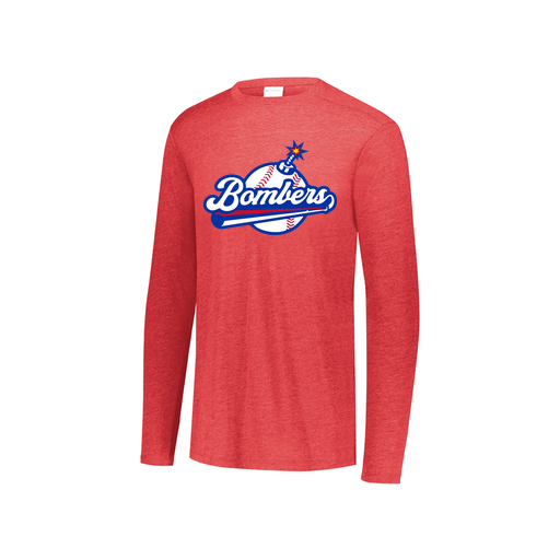 [FTLCUBRD-YS-LOGO2] Decker Youth Tri-Blend T-Shirt - Long Sleeve (Youth S, Red, Logo 2)
