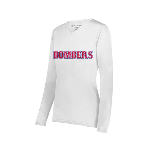 [222824.005.S-LOGO1] Ladies LS Smooth Sport Shirt (Female Adult S, White, Logo 1)