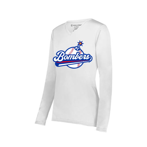 [222824.005.S-LOGO2] Ladies LS Smooth Sport Shirt (Female Adult S, White, Logo 2)