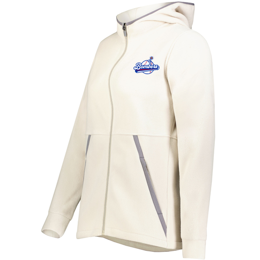 [6860.53T.XS-LOGO2] Ladies Chill Full Zip Fleece (Female Adult XS, White, Logo 2)